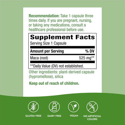 OEM Traditional Maca Root – 525mg Vegan Capsules – Vitality Support
