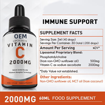 Liposomal Vitamin C 2000mg - Maximum Absorption Immune Booster - 60ml | Health Glow