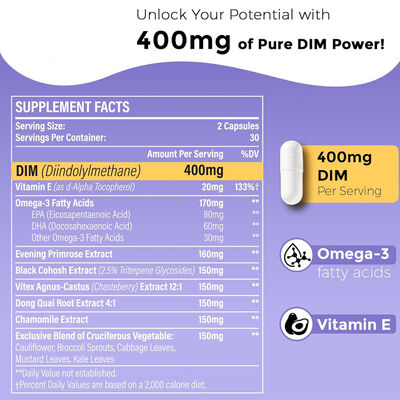 OBM Liposomal DIM vitamin d Oral Supplement For Women 1500mg 60 Capsules