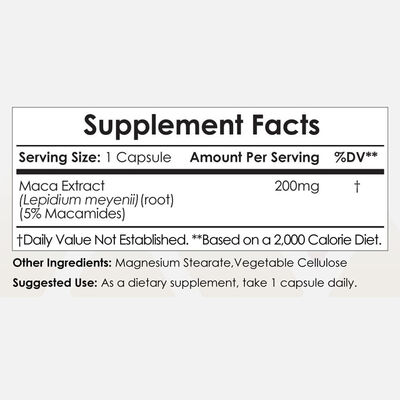OEM Maca Extract 200mg – Premium 5% Macamides Formula