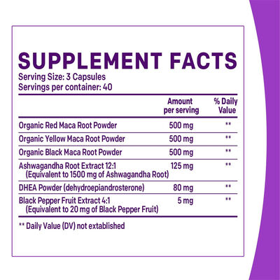 OEM Maca Root Hormonal Complex – 1710mg with Ashwagandha & DHEA
