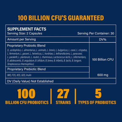 60-Count Probiotic Prebiotic Capsules for Digestive Health Support