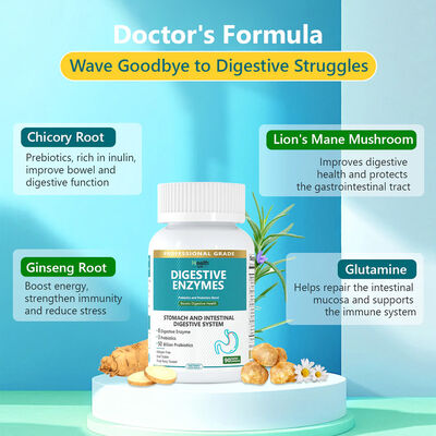 60-Count Digestive Enzymes Capsules with Probiotics Blend for Immunity