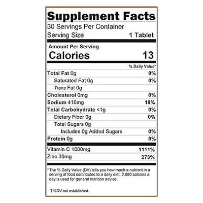 Vitamin C Effervescent Tablets 30pcs Bottle for Immune Support