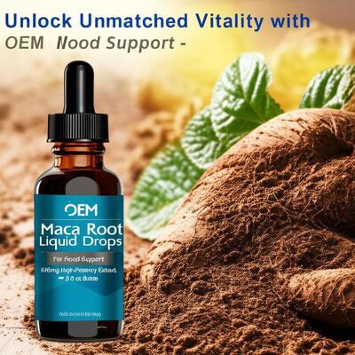 600mg High-Potency Organic Maca Root Liquid Drops for Mood Support with 120 Servings in a 2 fl oz Bottle