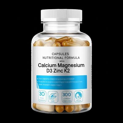 60 pcs/bottle Calcium Magnesium Zinc Nutritional Supplement with 2 Years Shelf Life for Immune Support