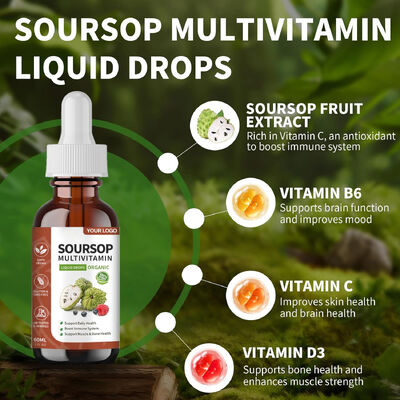 Vegan Organic Formula Nutritional Capsules with Soursop Extract and 60 Servings for Daily Support