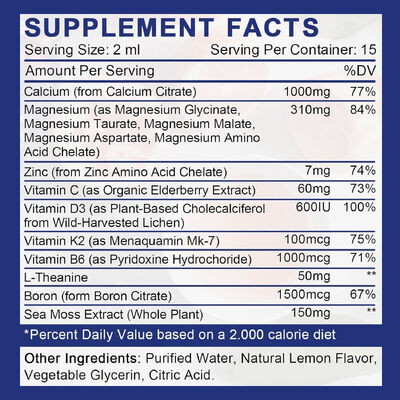 Halal Certified Nutritional Supplement with Calcium Magnesium Zinc and Vitamins D3 and K2 for Immunity and Bone Health