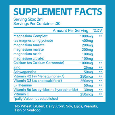 High Absorption 2000mg Nutritional Supplement Liquid Drops with Ashwagandha for Comprehensive Wellness Formula