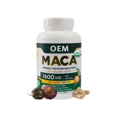 OEM Organic Maca Tri-Blend – 1600mg Peruvian Root – Full-Spectrum Support