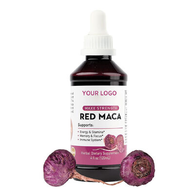 Organic Red Maca Root Extract Nutritional Capsules for Energy Cognitive Focus Stamina and Immune Support