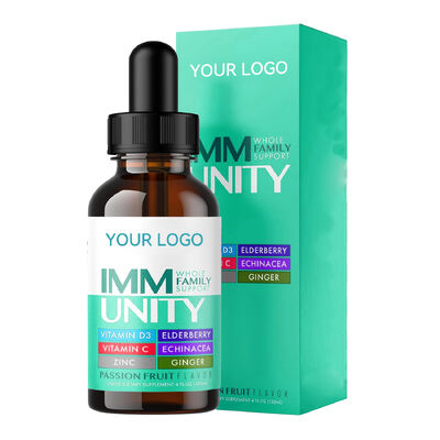 Natural Oral Supplement with Elderberry Echinacea Ginger and Essential Vitamins for Immune Health and Daily Nutrition