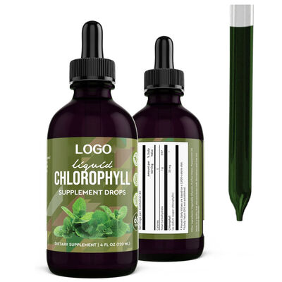 Custom Liquid Chlorophyll Drops with Peppermint Oil for Natural Detox and Energy Support Oral Supplement