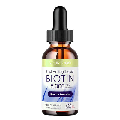 Fast Acting Vegan Biotin Liquid Drops with 5000 Mcg Per Serving for Enhanced Hair Skin and Nail Health Capsules Supplements