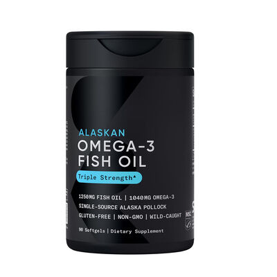 Triple Strength Omega 3 Fish Oil Softgels for Heart Brain Support in Gluten-free Formula