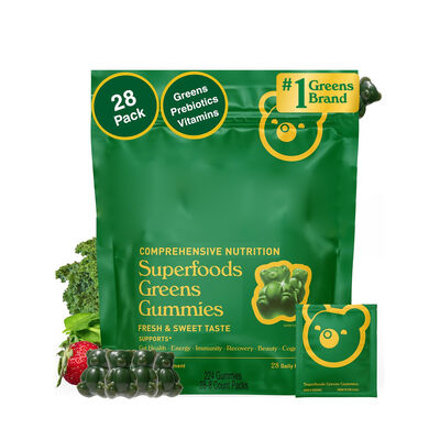 Suplemen Vitamin Gummy Bebas Gluten Gula Rendah dengan Berbagai Rasa Buah untuk Gizi Sehari-hari